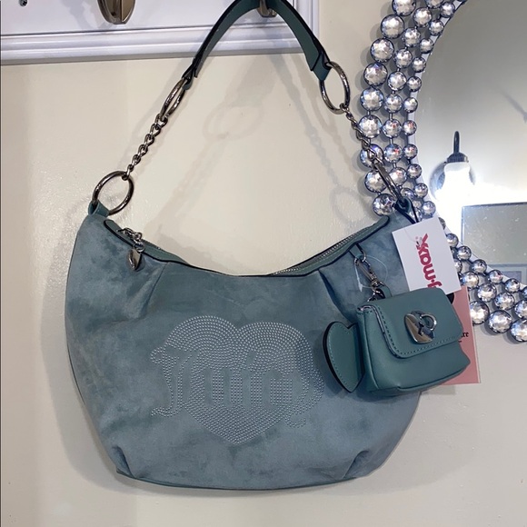 🤍!!!!!BEAUTIFUL 🤍Juicy Couture Sage Shoulder Bag with Heart Charm - Picture 1 of 9